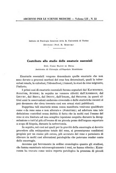 Archivio per le scienze mediche