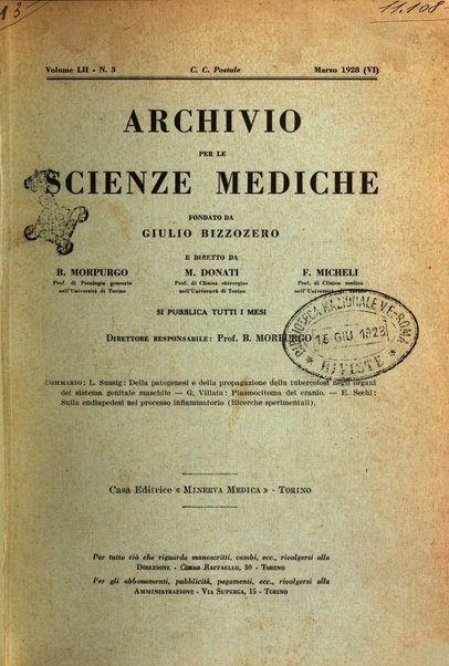 Archivio per le scienze mediche