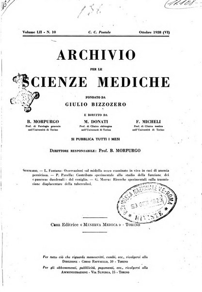 Archivio per le scienze mediche