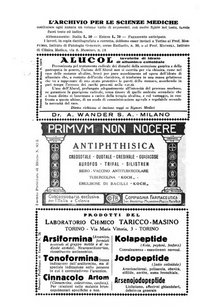 Archivio per le scienze mediche