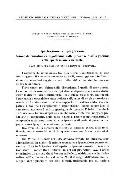 Archivio per le scienze mediche