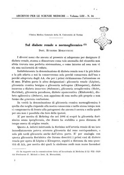 Archivio per le scienze mediche