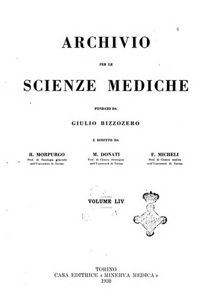 Archivio per le scienze mediche