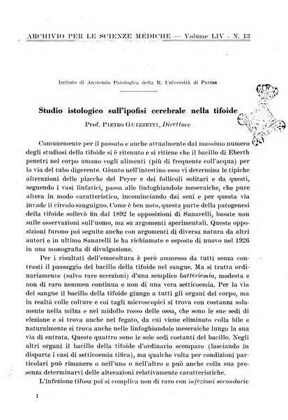 Archivio per le scienze mediche