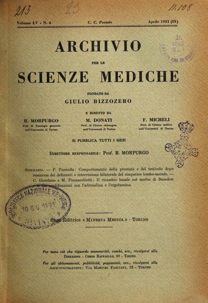 Archivio per le scienze mediche