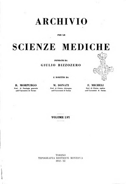 Archivio per le scienze mediche