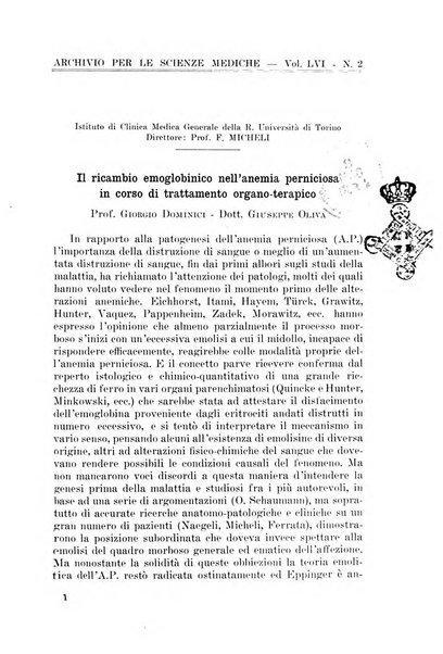 Archivio per le scienze mediche