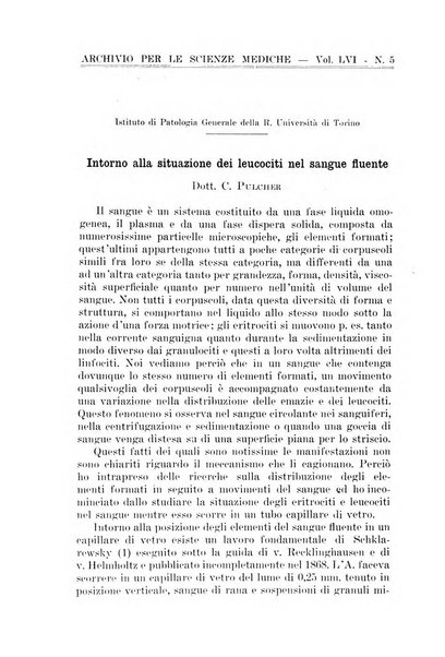 Archivio per le scienze mediche