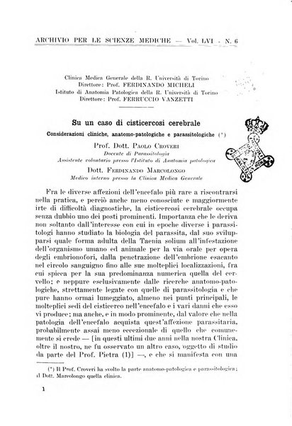 Archivio per le scienze mediche