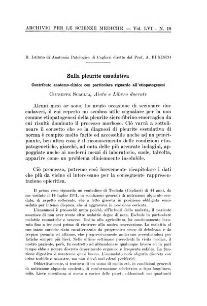 Archivio per le scienze mediche