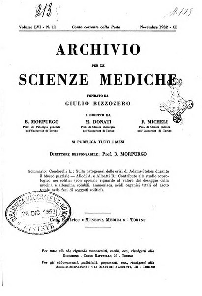 Archivio per le scienze mediche