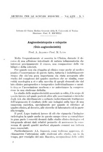 Archivio per le scienze mediche