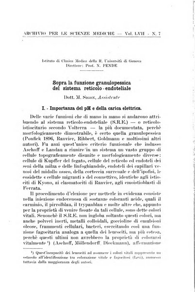 Archivio per le scienze mediche