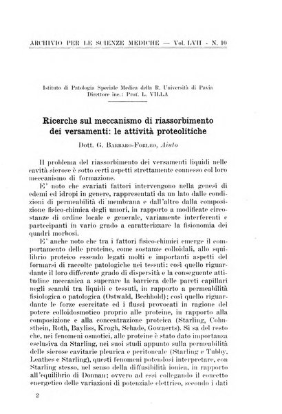 Archivio per le scienze mediche