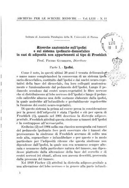 Archivio per le scienze mediche