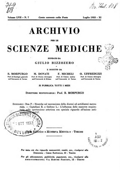 Archivio per le scienze mediche