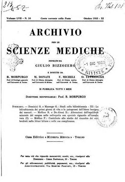 Archivio per le scienze mediche