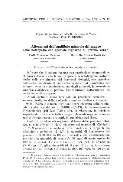 Archivio per le scienze mediche