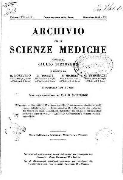 Archivio per le scienze mediche