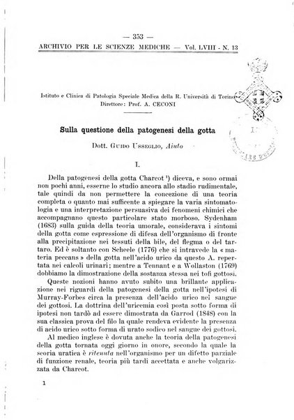 Archivio per le scienze mediche