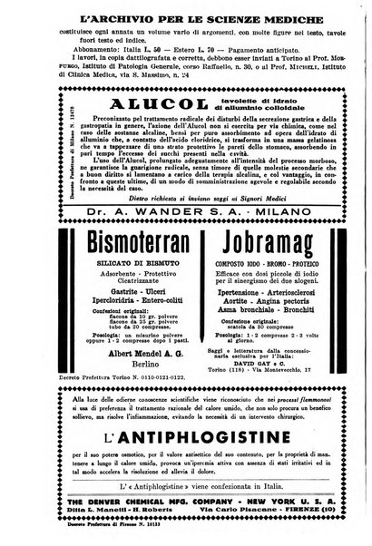 Archivio per le scienze mediche