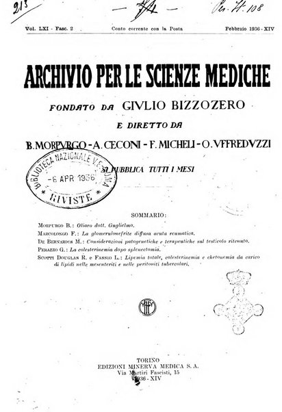 Archivio per le scienze mediche