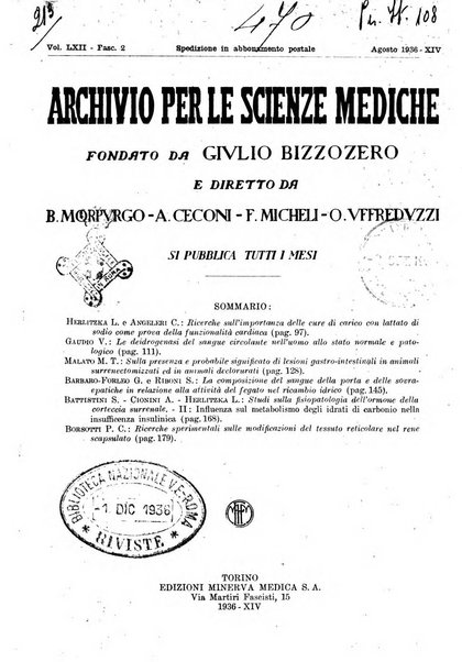 Archivio per le scienze mediche