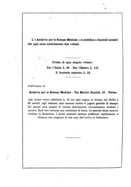 Archivio per le scienze mediche