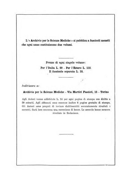 Archivio per le scienze mediche