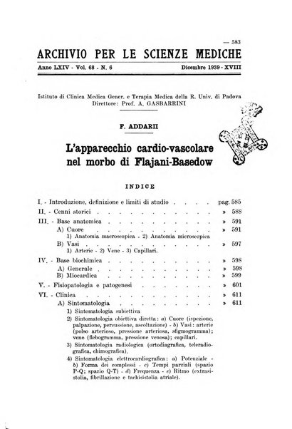 Archivio per le scienze mediche