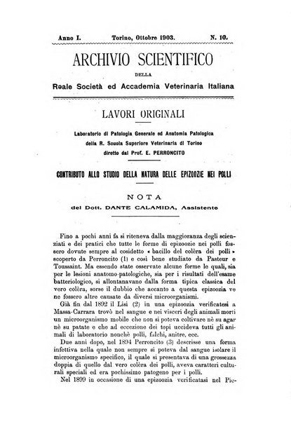 Archivio scientifico della Reale Società ed Accademia veterinaria italiana pubblicazione mensile