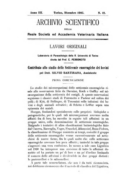 Archivio scientifico della Reale Società ed Accademia veterinaria italiana pubblicazione mensile