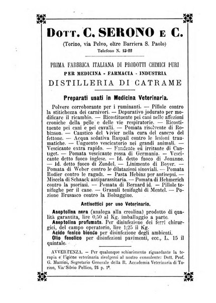 Archivio scientifico della Reale Società ed Accademia veterinaria italiana pubblicazione mensile