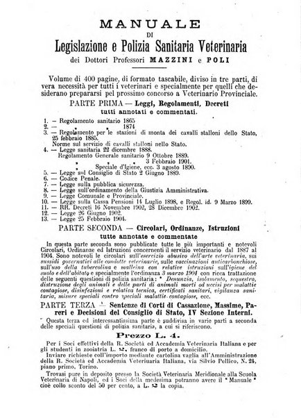 Archivio scientifico della Reale Società ed Accademia veterinaria italiana pubblicazione mensile