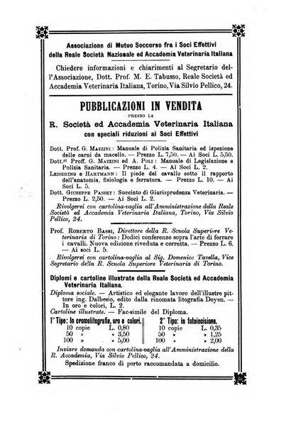 Archivio scientifico della Reale Società ed Accademia veterinaria italiana pubblicazione mensile