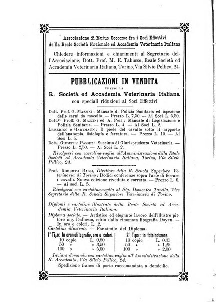 Archivio scientifico della Reale Società ed Accademia veterinaria italiana pubblicazione mensile