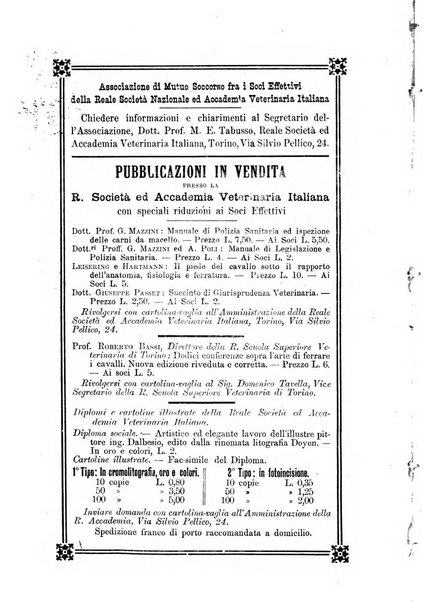 Archivio scientifico della Reale Società ed Accademia veterinaria italiana pubblicazione mensile