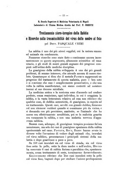 Archivio scientifico della Reale Società ed Accademia veterinaria italiana pubblicazione mensile