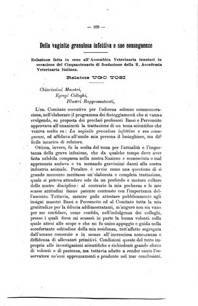 Archivio scientifico della Reale Società ed Accademia veterinaria italiana pubblicazione mensile