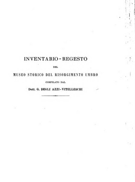 Archivio storico del Risorgimento umbro (1796-1870)