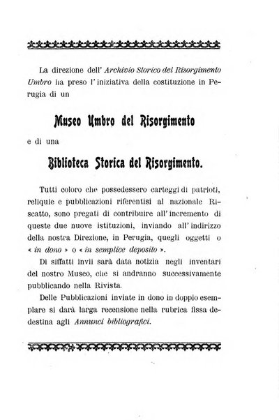 Archivio storico del Risorgimento umbro (1796-1870)