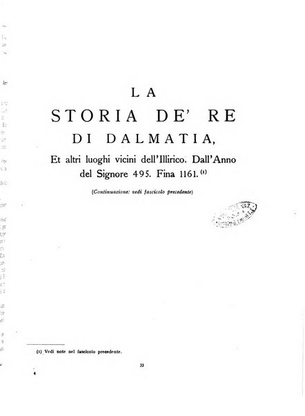 Archivio storico per la Dalmazia pubblicazione mensile