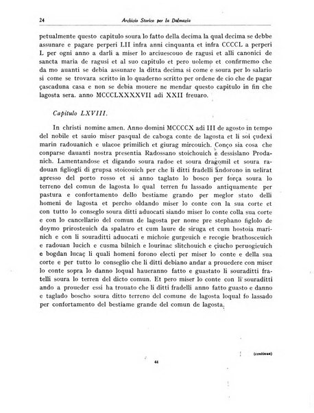 Archivio storico per la Dalmazia pubblicazione mensile