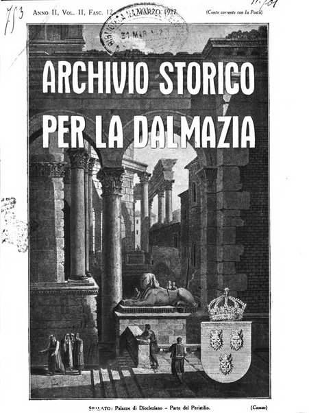 Archivio storico per la Dalmazia pubblicazione mensile