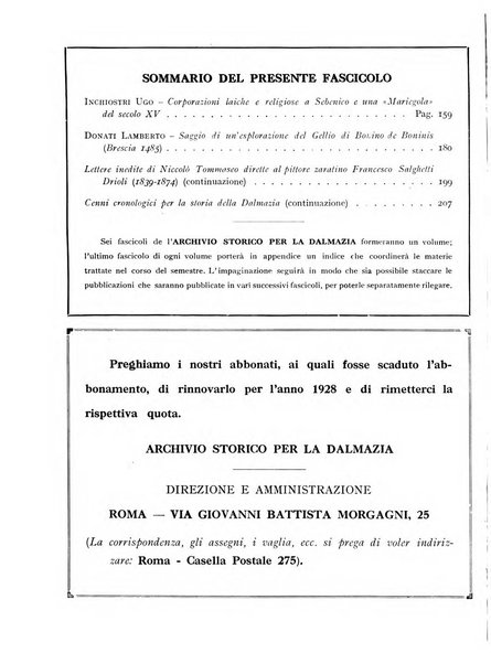 Archivio storico per la Dalmazia pubblicazione mensile