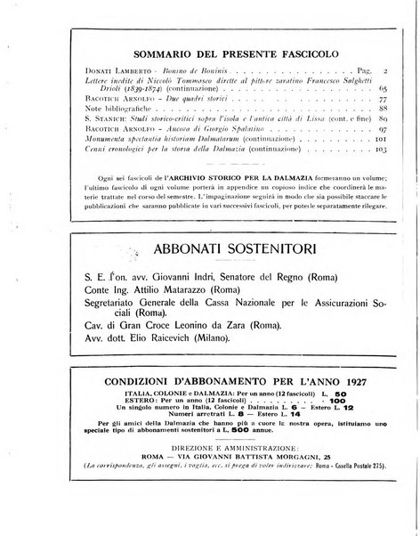 Archivio storico per la Dalmazia pubblicazione mensile