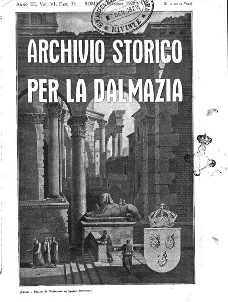 Archivio storico per la Dalmazia pubblicazione mensile