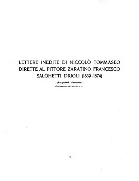 Archivio storico per la Dalmazia pubblicazione mensile