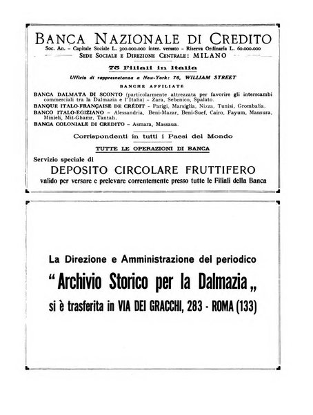 Archivio storico per la Dalmazia pubblicazione mensile