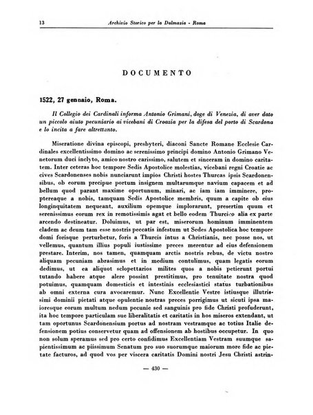 Archivio storico per la Dalmazia pubblicazione mensile